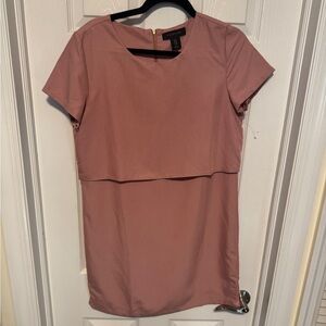 Tahari Overlay Shift Dress in Blush size 6